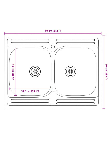 Mobiletto sotto lavabo ""Porto"" con lavabo bianco 80x46x84,5 cm in legno ingegnerizzato