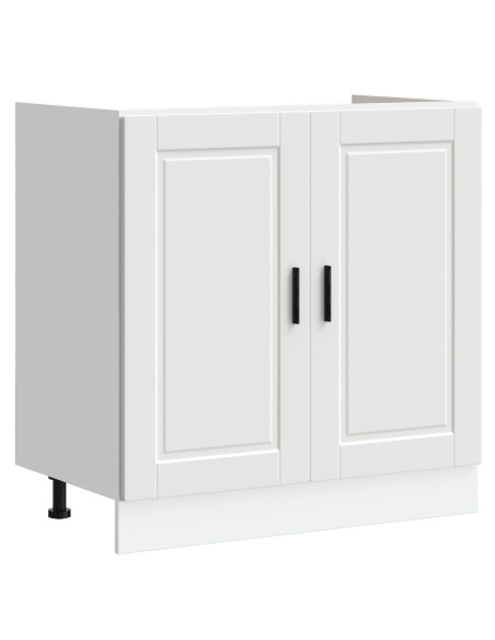 Mobiletto sotto lavabo ""Porto"" con lavabo bianco 80x46x84,5 cm in legno ingegnerizzato
