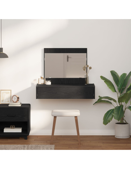 Tavolo da trucco da appendere in nero rovere 83x40x70 cm