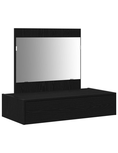 Tavolo da trucco da appendere in nero rovere 83x40x70 cm