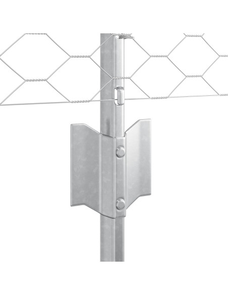 Pali per Recinzione  11 pz U-Channel 80 cm Acciaio Zincato, Recinzione Esagonale  0,8x50 m Acciaio Zincato