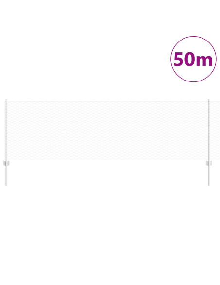 Pali per Recinzione  11 pz U-Channel 80 cm Acciaio Zincato, Recinzione Esagonale  0,8x50 m Acciaio Zincato