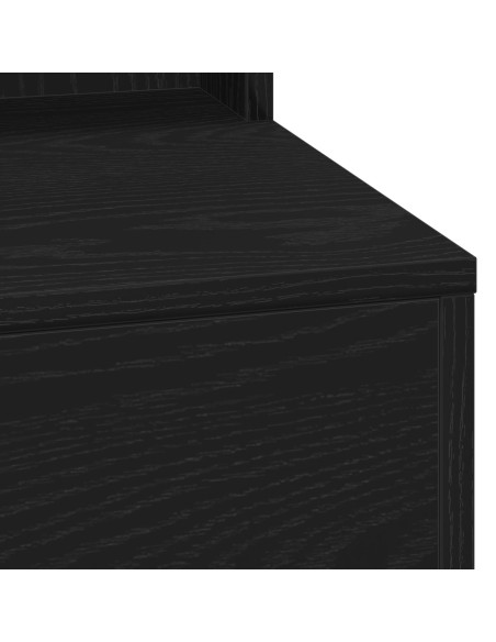 Specchio da Trucco con Luci LED Nero Rovere 100x41x135 cm