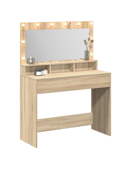 tolette  con luci LED in rovere sonoma 100x41x135 cm