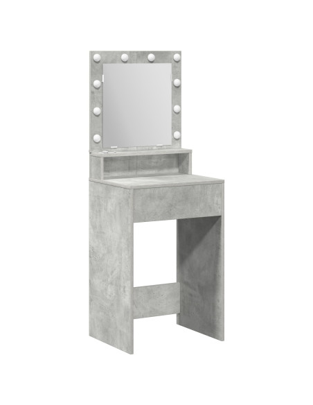 Tavolo da Trucco con specchio Grigio cemento 50 x 41 x 135 cm
