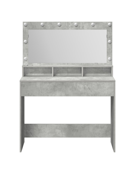 Tavolo da Trucco con specchio Grigio cemento 100 x 41 x 135 cm