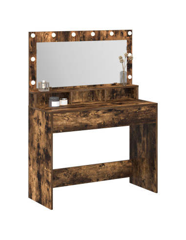 Tavolo da Trucco con lo scaffale Rovere fumé 100 x 41 x 135 cm