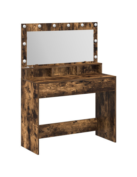 Tavolo da Trucco con lo scaffale Rovere fumé 100 x 41 x 135 cm