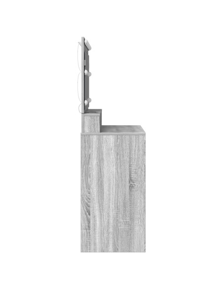 Tavolo da Trucco con Luci LED Grigio Sonoma 100x41x135 cm