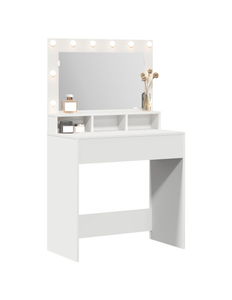 Tavolo da trucco  con luci LED - Bianco 79x41x135 cm