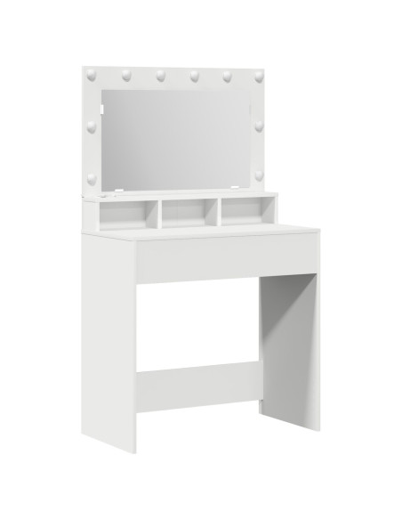 Tavolo da trucco  con luci LED - Bianco 79x41x135 cm