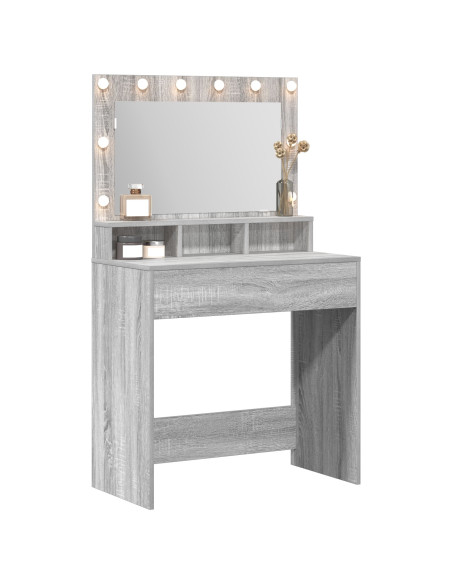 Toeletta  con luci LED Grigio Sonoma 79x41x135 cm