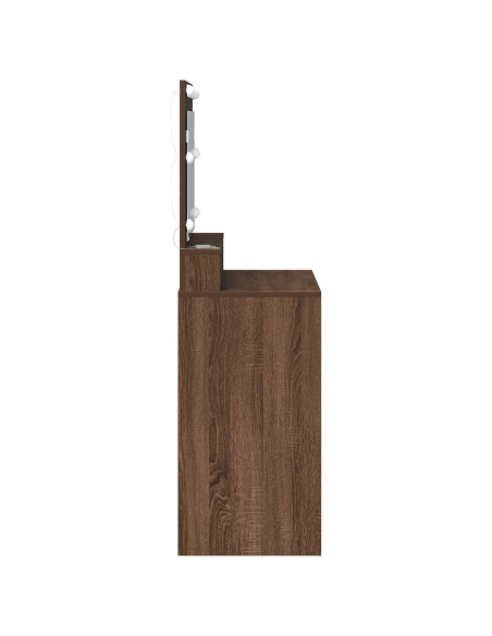 Tavolo da Trucco con Luci LED  in Quercia 79x41x135 cm