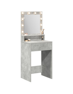 Tavolo da Trucco con specchio Grigio cemento 50 x 41 x 135 cm 2