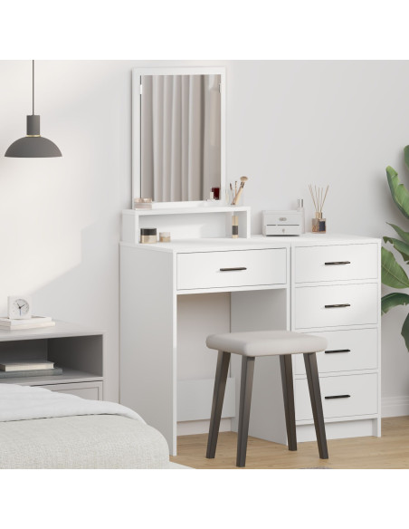 Tavolo da Trucco  con Cassetti Bianco 50x41x140 cm