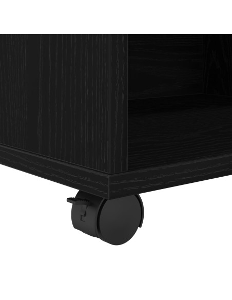 Armadio con ruota Rovere Nero 46 x 36 x 59 cm Legno multistrato