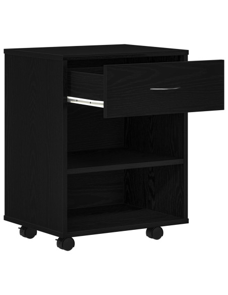 Mobile Nero Rovere 46x36x59 cm in legno ingegnerizzato di