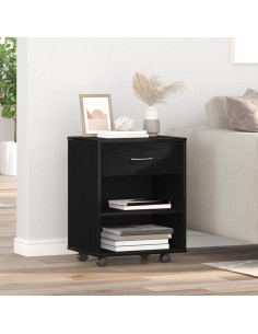 Armadio con ruota Rovere Nero 46 x 36 x 59 cm Legno multistrato 2