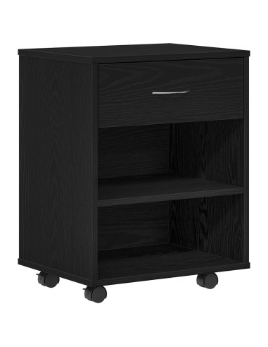 Armadio con ruota Rovere Nero 46 x 36 x 59 cm Legno multistrato
