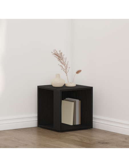 Tavolino Nero Rovere 33x33x34,5 cm Legno Ingegnerizzato