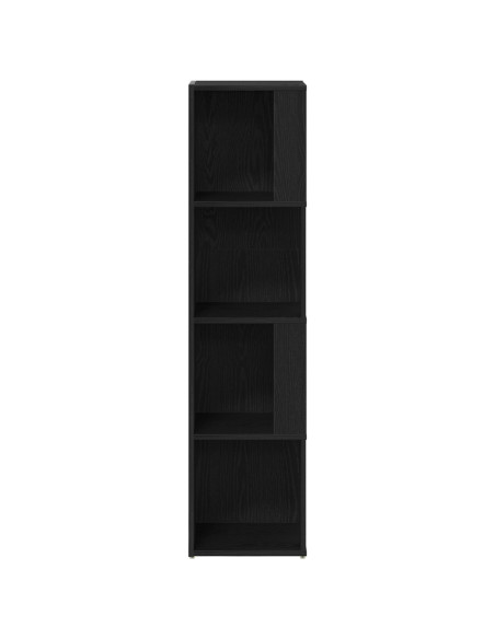 Libreria Nera in Rovere 33x33x132 cm in Legno Ingegnerizzato