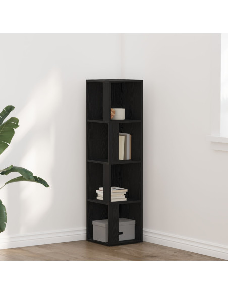 Mensole angolari Rovere Nero 33 x 33 x 132 cm Legno multistrato