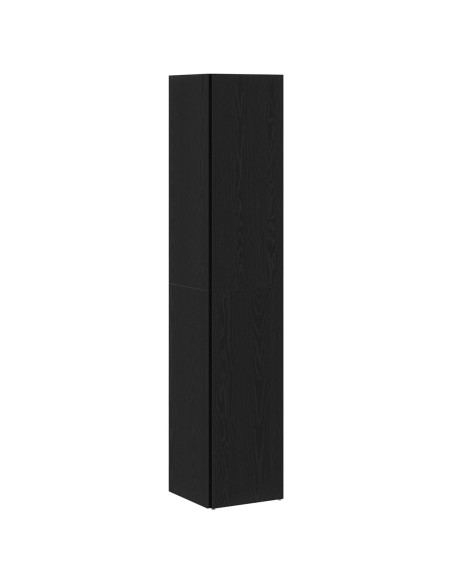 Armadio Angolare  Nero Quercia 33x33x164,5 cm in Legno Ingegnerizzato