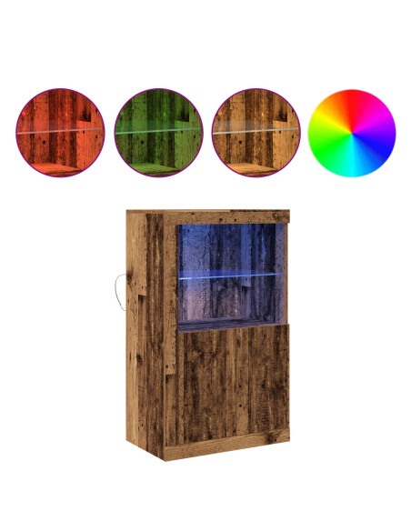 Mobile con luci LED Legno Vecchio 60,5x37x100 cm