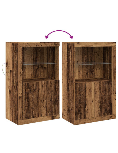 Mobile con luci LED Legno Vecchio 60,5x37x100 cm
