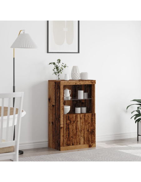 Mobile con luci LED Legno Vecchio 60,5x37x100 cm