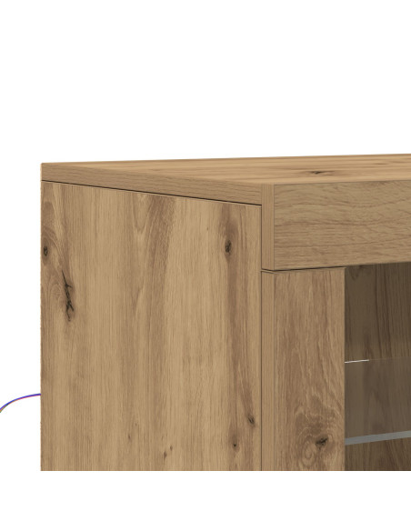 Sideboard  con luci LED in rovere artigianale 41x37x67 cm