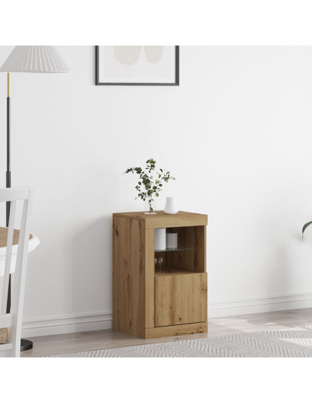 Sideboard  con luci LED in rovere artigianale 41x37x67 cm