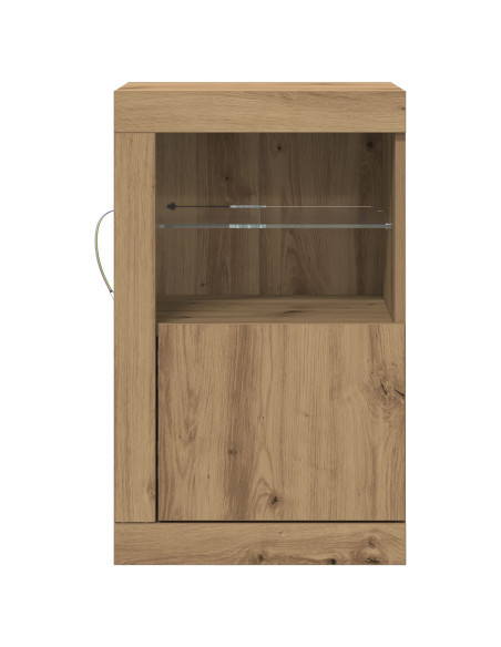 Sideboard  con luci LED in rovere artigianale 41x37x67 cm