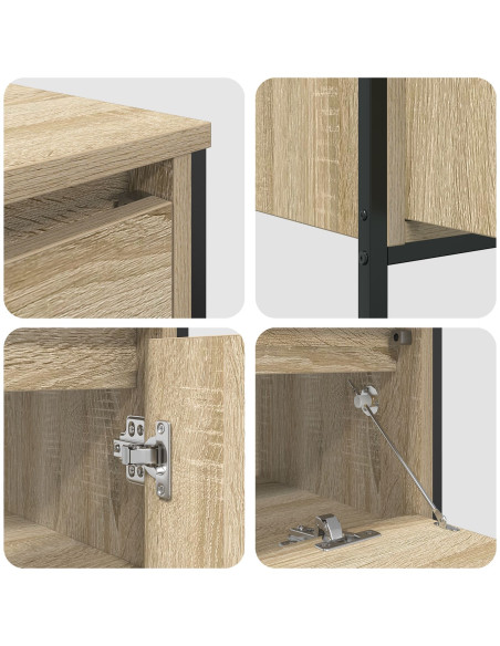 Set di mobili da bagno 3 pezzi in legno ingegnerizzato Rovere di