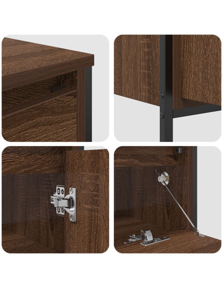 Set di Mobili per Bagno in 3 Pezzi in Legno Ingegnerizzato Marrone