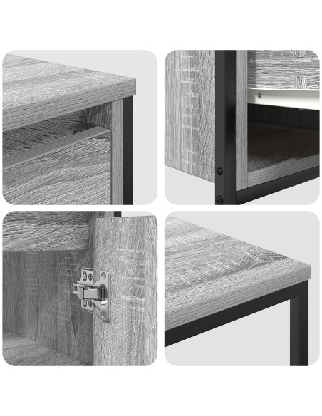 Set di mobili per bagno 2 pezzi grigio sonoma in legno ingegnerizzato