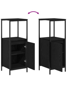 Set di mobili per il bagno 3 pcs Rovere Nero Legno multistrato 2