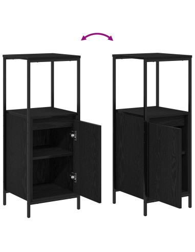 Set di mobili per il bagno 3 pcs Rovere Nero Legno multistrato