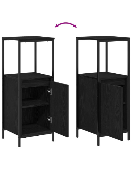 Set di mobili per il bagno 3 pcs Rovere Nero Legno multistrato