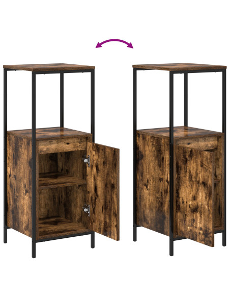 Set di mobili da bagno 3 pezzi in rovere fumé in legno ingegnerizzato