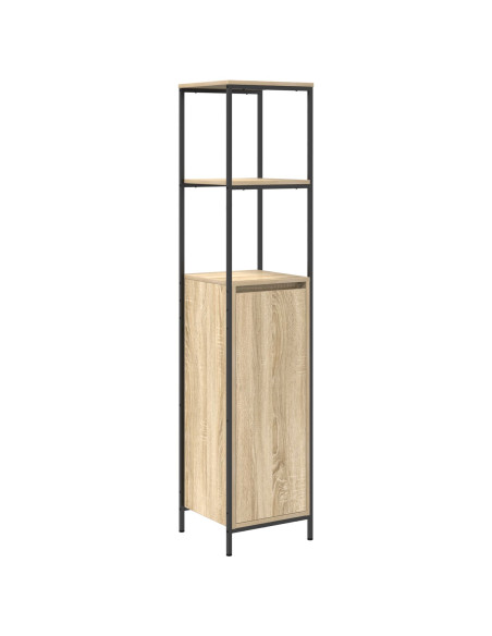 Set di mobili da bagno a 5 pezzi in legno ingegnerizzato rovere Sonoma
