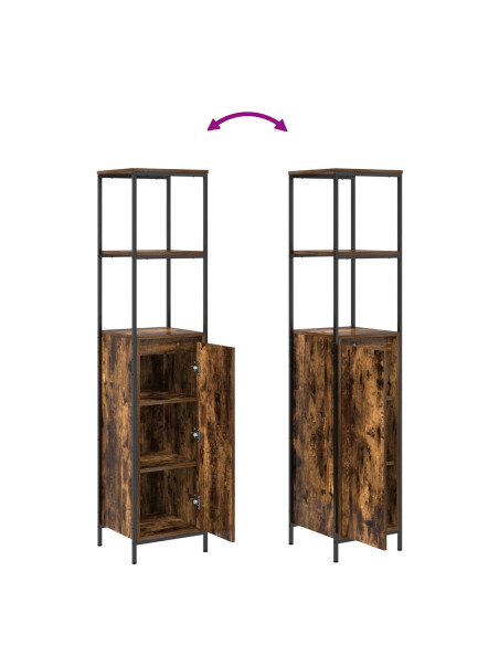 Set di mobili per il bagno 5 pcs Rovere Affumicato e Nero