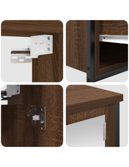Set di mobili da bagno 5 pezzi in legno ingegnerizzato rovere