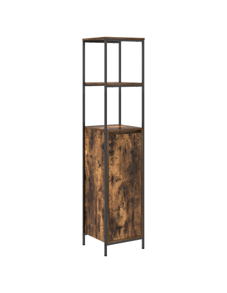 Set di Mobili da Bagno in 3 Pezzi in Rovere Fumè in Legno Ingegnerizzato