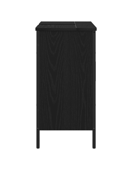 Armadio per Lavabo da Bagno Rovere Nero 60 x 30 x 60 cm