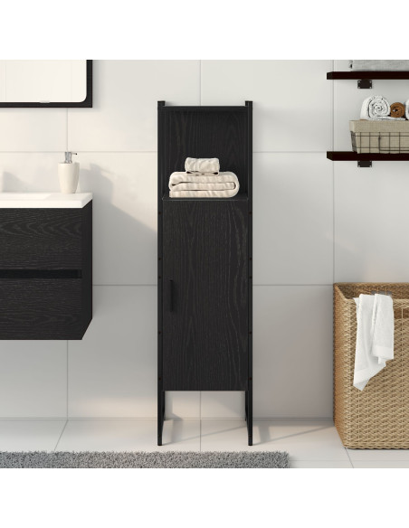 Mobile da bagno  Nero Rovere 33x33x120,5 cm in legno ingegnerizzato