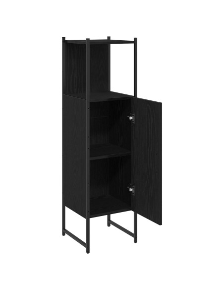 Mobile da bagno  Nero Rovere 33x33x120,5 cm in legno ingegnerizzato