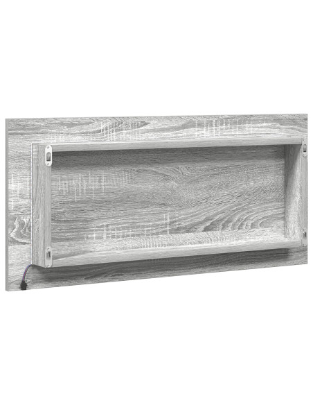 Mobile da bagno  con specchio e luce LED Grigio Sonoma 80x37 cm