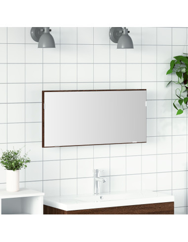Specchio Rovere marrone 80 x 37 cm Vetro e Legno Ingegnerizzato
