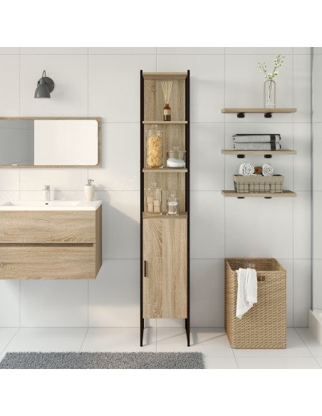 Cabinet da bagno  Rovere Sonoma 33x33x185,5 cm Legno ingegnerizzato